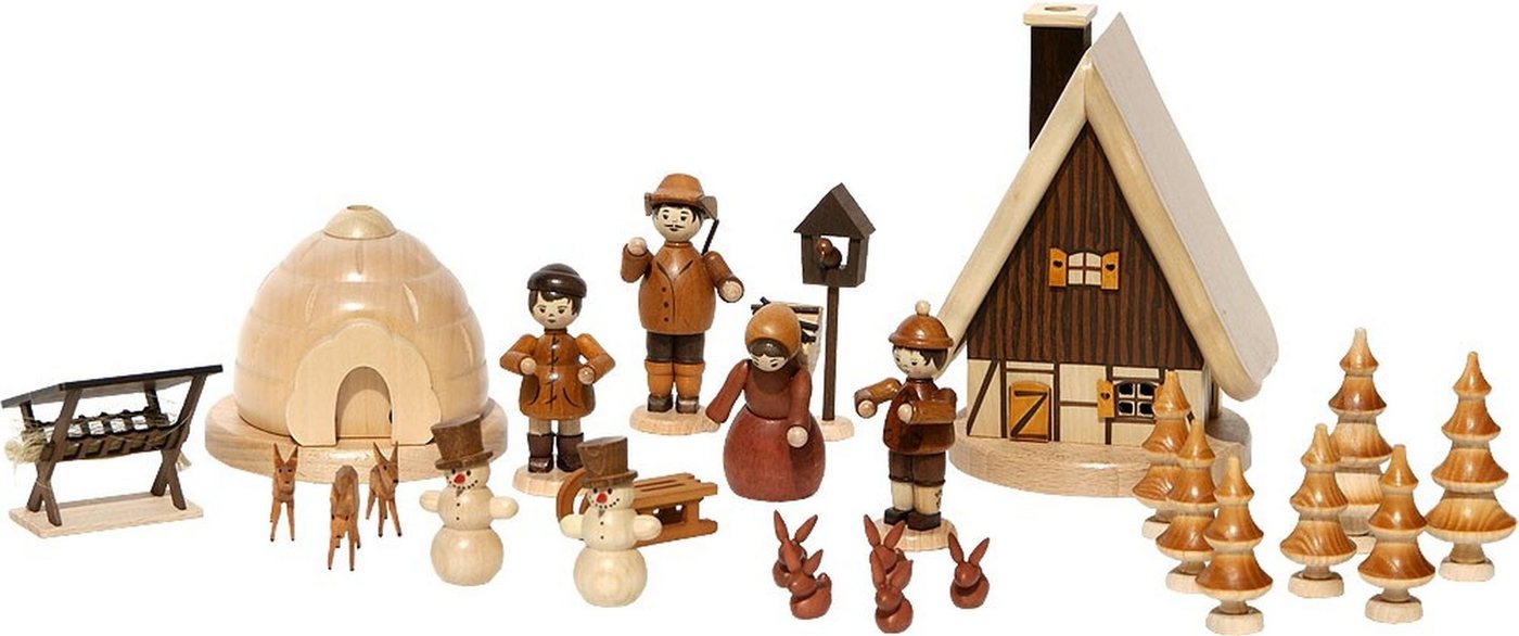 Zeidler Holzkunst Weihnachtspyramide Weihnachtsfiguren Winterbestückung für Pyramide 715 HöhevomHaus 16c von Zeidler Holzkunst