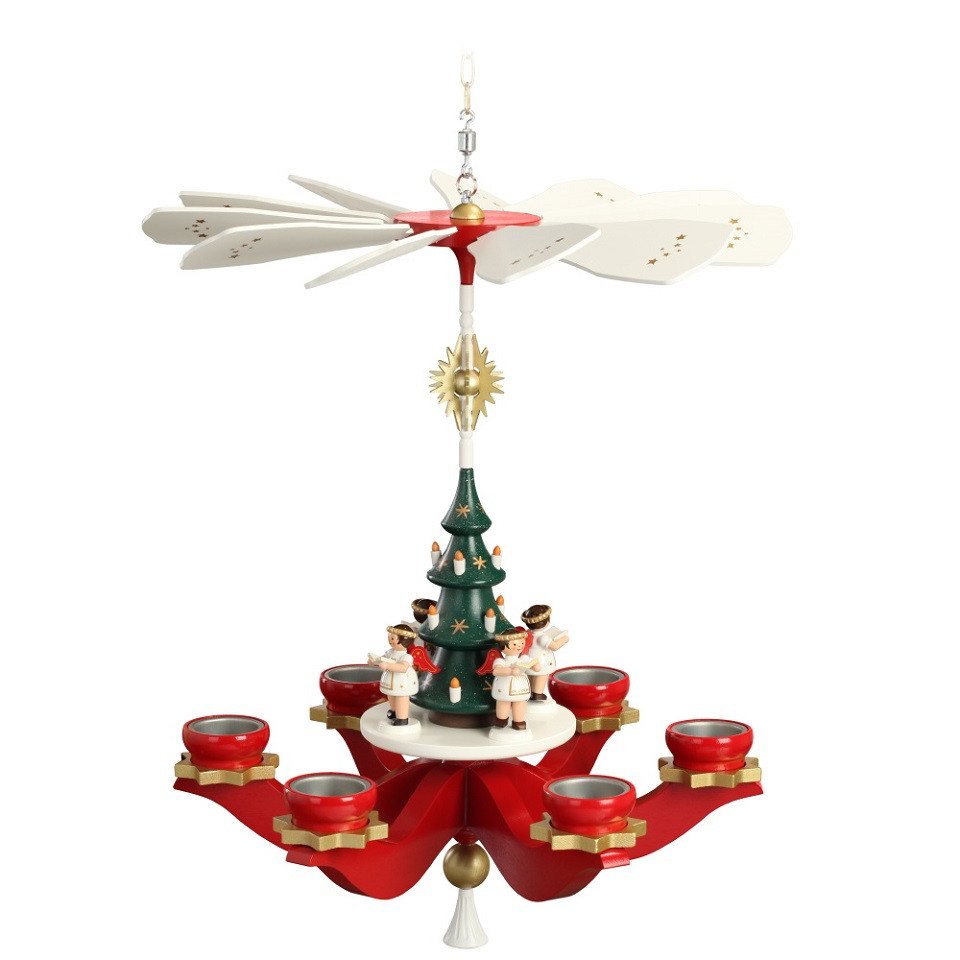 Zeidler Holzkunst Weihnachtspyramide Zeidler Hängepyramide Engel rot, 6-armig, Handarbeit aus dem Erzgebirge Zeidler Holzkunst Weihnachtspyramide Zeidler Hängepyramide Engel rot, 6-armig, Handarbeit aus dem Erzgebirge von Zeidler Holzkunst