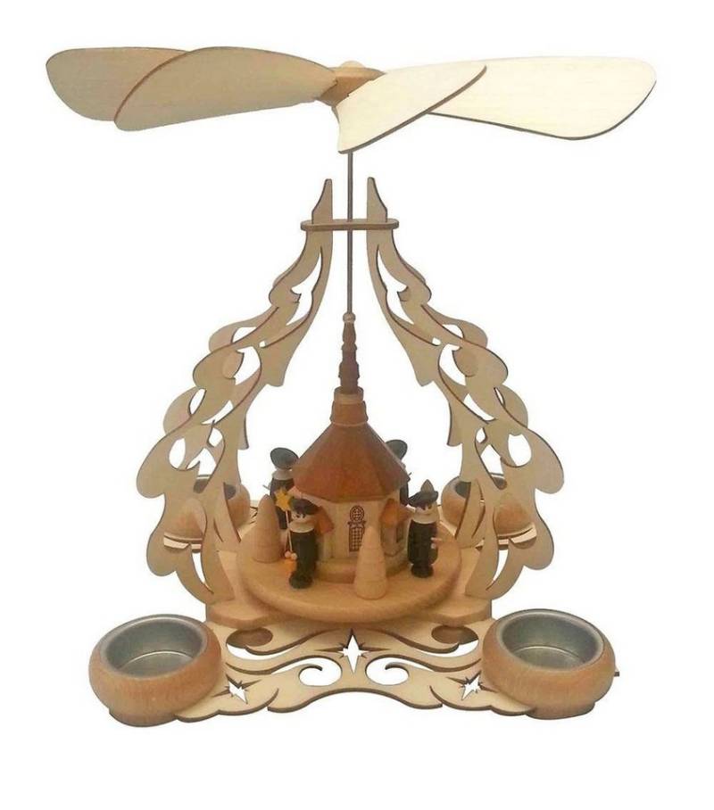 Zeidler Holzkunst Weihnachtspyramide Tischpyramide Seiffener Kirche und Kurrende BxHxT 24,5x29x22cm NEU von Zeidler Holzkunst