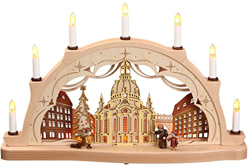 Zeidler Exclusiver Schwibbogen Frauenkirche Dresden 52cm, innenbeleuchtet - Handwerkskunst aus dem Erzgebirge von Zeidler