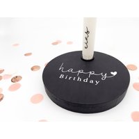 Kerzenhalter Holz Geburtstag | Stabkerze Kindergeburtstag Happy Birthday von ZeigeC