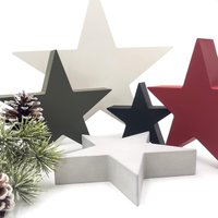 Weihnachten Stern | Beton Tischdeko Rot Schwarz Grün von ZeigeC