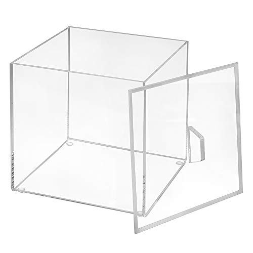 Quadratische Aufbewahrungsbox aus Acrylglas, mit Deckel 120x120x120mm, transparent/durchsichtig/Kunststoff/Quadratisch/Sammelbox - Zeigis® von Zeigis