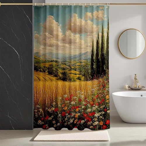 Duschvorhang Grün Duschvorhang 80x200, HD Druck Duschrollo Dschungel Duschrollo für Badewanne Polyester Textil Shower Curtains mit 12 Duschvorhangringe Shower Curtain für Badezimmer Deko -zpg2507302 von Zeipopge