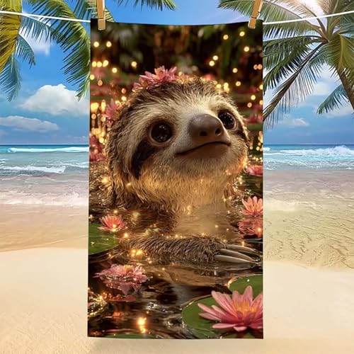 Strandtuch Lotus Mikrofaser Handtuch Faultier Strandhandtuch XXL 80x160 cm mit Tasche Sandfrei Schnelltrocknendes Ultra Saugfähig Strand Zubehör Strand Handtuch für Reise Urlaub Schwimmen -zpg2506SW Strandtuch Lotus Mikrofaser Handtuch Faultier Strandhandtuch XXL 80x160 cm mit Tasche Sandfrei Schnelltrocknendes Ultra Saugfähig Strand Zubehör Strand Handtuch für Reise Urlaub Schwimmen -zpg2506SW von Zeipopge