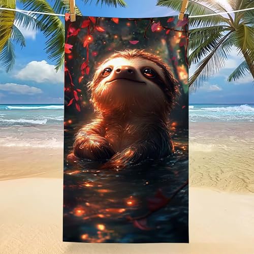 Strandtuch Tier Mikrofaser Handtuch Faultier Strandhandtuch XXL 80x160cm mit Tasche Sandfrei Schnelltrocknendes Ultra Saugfähig Strand Zubehör Strand Handtuch für Reise Urlaub Schwimmen -zpg25062D Strandtuch Tier Mikrofaser Handtuch Faultier Strandhandtuch XXL 80x160cm mit Tasche Sandfrei Schnelltrocknendes Ultra Saugfähig Strand Zubehör Strand Handtuch für Reise Urlaub Schwimmen -zpg25062D von Zeipopge