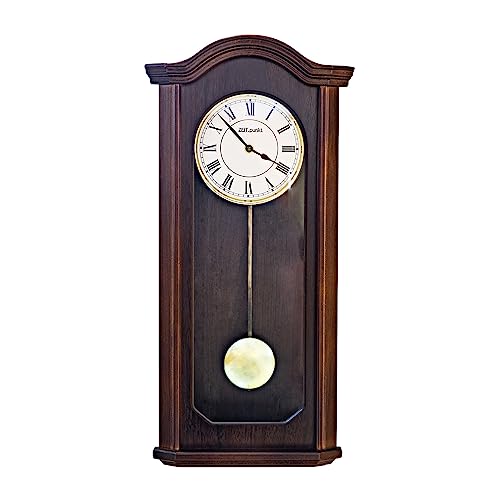 Zeit.Punkt Säntis Funk Wanduhr Pendeluhr Regulator, Made IN Germany, massives Holzgehäuse, BIM BAM Schlag & Westminster - 345412 von ZeitPunkt
