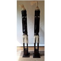 2 X Statue Aus Holz 1M Hoch Mann Frau 2 X Statue Aus Holz 1M Hoch Mann Frau von Zeitdeko