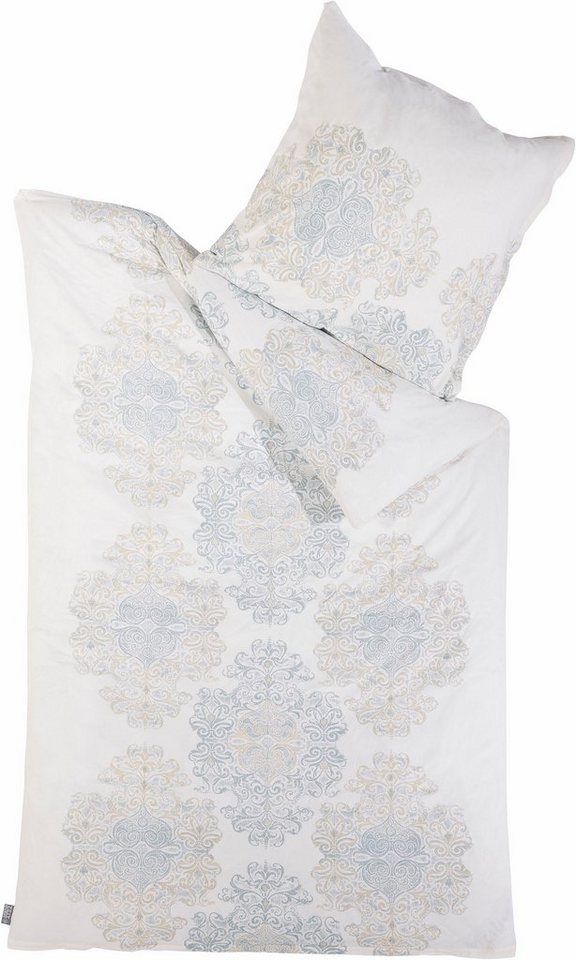 Bettwäsche Orient in Gr. 135x200 oder 155x220 cm, Zeitgeist, Feinflanell, 2 teilig, mit dezenten Ornamenten, Bettwäsche aus Baumwolle mit Reißverschluss von Zeitgeist