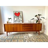 Vintage Bartels Teak Sideboard | 1960S Mid Century Modern Credenza Danish Style Anrichte Germany 210 cm von ZeitkapselVintage