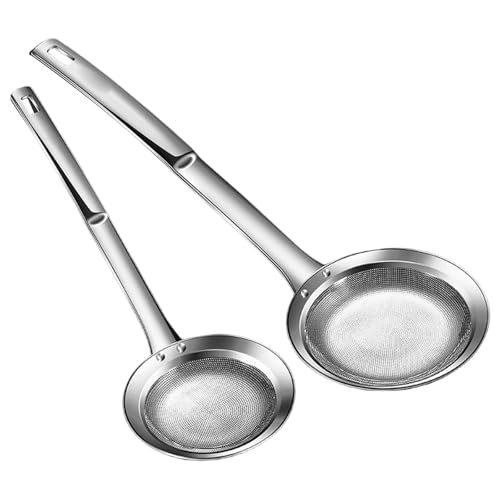 2pcs Professionelle Edelstahl Feinnetze Skimmer Löffel Küchenöl Schaumfilter Mit Verstärktem Ergonomischem Ölfilter Küchengericht 2pcs Professionelle Edelstahl Feinnetze Skimmer Löffel Küchenöl Schaumfilter Mit Verstärktem Ergonomischem Ölfilter Küchengericht von Zeiwohndc