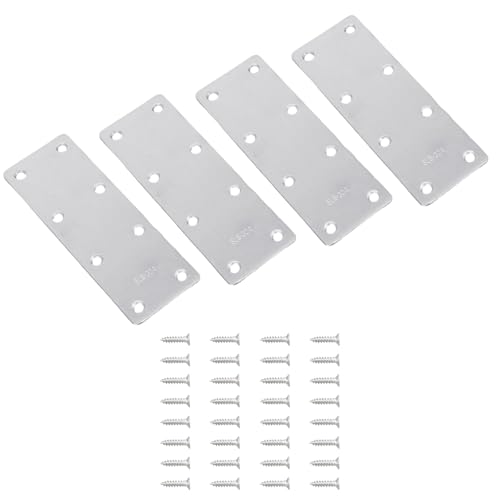 4pcs Flat Reparaturplatte Edelstahl Stahlhalteranschlüsse Reparaturplatten Für Möbel Holztür Dauer Flachem Brestenplatte von Zeiwohndc