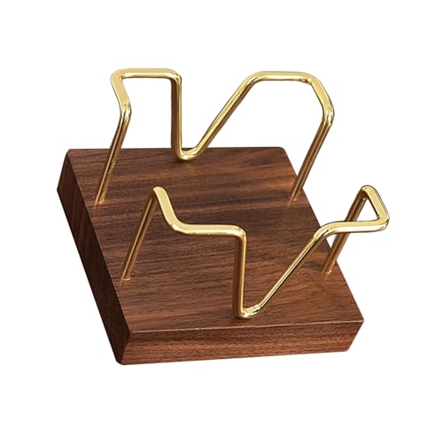 Eisendraht Memo Pad Stand Mit Holz Basisschreibtisch Hinweis Block Aufbewahrungsbox Dekoratives Memo Pad Für Schulbüro Note Aufbewahrung von Zeiwohndc