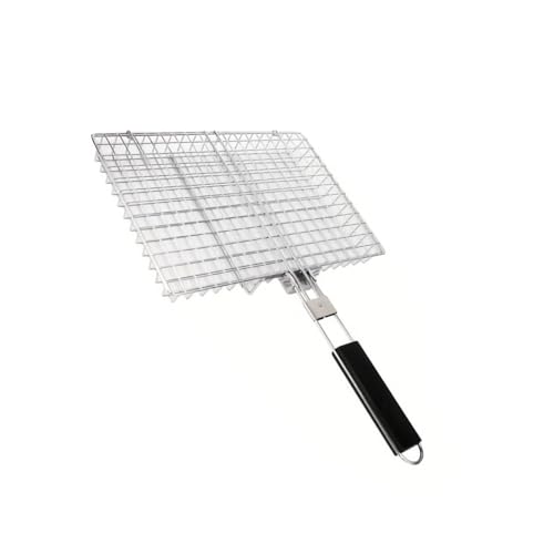 Zeiwohndc Extra Großer 32 cm Metallgrill Korb Für Grillparty Hitzeprofis Kochgitter Für Steak Garnelen BBQ Grills Korb Mit Faltbarem von Zeiwohndc