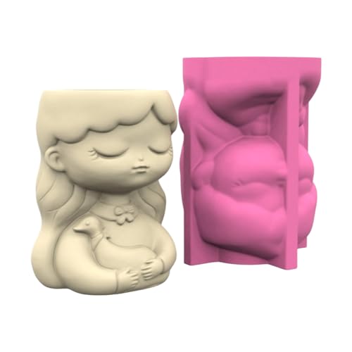 Lebensmittel Sicheres Silikon Pflanzerform Mit Mädchen Figur Handwerkliche Blumentöpfe Schimmelpekte Werkzeug Für Hausgartendekoration Silikonblumtopfform von Zeiwohndc