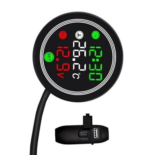 Multifunktionale 12 V Motorradspannungen Überwachung Mit Temperaturanzeige USB Schnellladung Und Zeitanzeige Motorradinstrument von Zeiwohndc