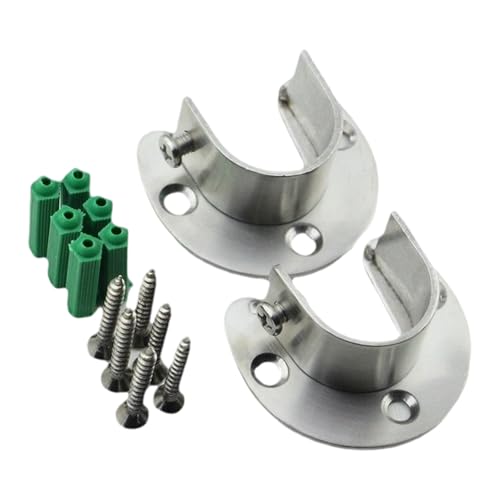Rostfreie Stahlrundrohrwand Klammern Garderobe Stange Für Vorhangkleidung Handtuchstange Durabilität Edelstahl Hardware von Zeiwohndc