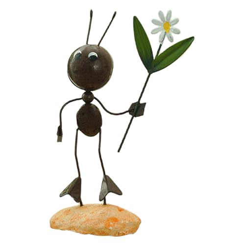 Zeiwohndc Dekorative Eisen Ants Statue Skulptur Einfach Installieren Sie Patios Dekore Für Farneunterstützung Und Gartenverzierung Eisen Garten Ameisen Landschaft Dekoration von Zeiwohndc