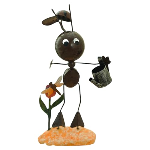 Zeiwohndc Dekorative Eisen Ants Statue Skulptur Einfach Installieren Sie Patios Dekore Für Farneunterstützung Und Gartenverzierung Eisen Garten Ameisen Landschaft Dekoration von Zeiwohndc