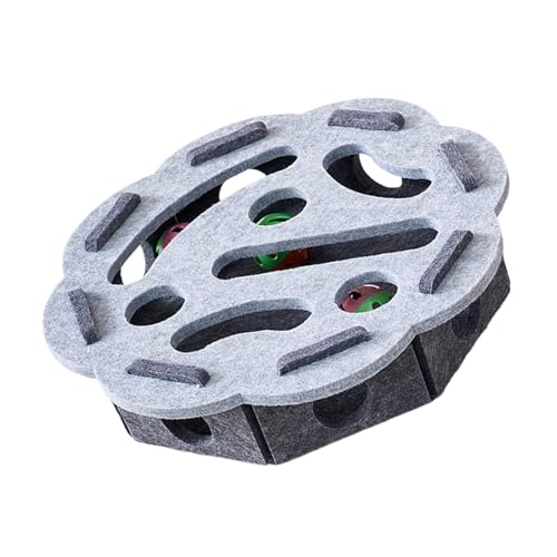 Zeiwohndc Interaktive Katzen Puzzle Box Spielzeug Mit Löchern Und Glocken Für Mentale Stimulation Indoor Spiel Stoff Ungiftiges Design Filzkatzen Aktivität Spielzeug von Zeiwohndc