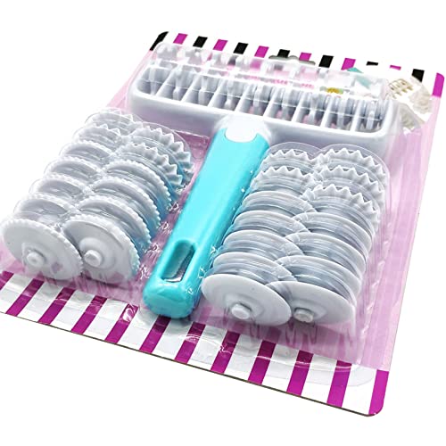 37 Stück 4 Arten Zahnräder Präge-Set Fondant Cutter Gebäck Backen Konfekt Kuchen Dekorieren Werkzeug Rad für Küche Fondant Band Cutter Rad Roller von Zeizafa