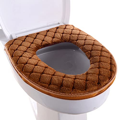 Badezimmer Toilettenkissen Wiederverwendbare Warme Toilettensitzmatte Toilettenbezug Pads Mit Reißverschluss Toilettensitz Kissen Wärmer Waschbar Toilettensitz Wärmer Abdeckung Waschbar von Zeizafa