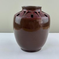 Handgefertigte Braune Keramik Vase von ZekineCeramic