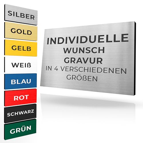 Klingelschild mit Gravur | Namenschild Briefkasten selbstklebend Türschild in vielen Farben & Größen | Briefkastenschild mit Wunschtext Schild für Haustür wetterfest | Namen Plakette (5 Schilder) von Zelaro