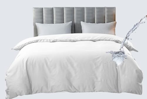 Wasserdichter Bettbezug Mit Reißverschluss, Waschbar, Wiederverwendbar, Atmungsaktiv, Für Inkontinenz, Set 2-Kissenbezüge 50x75 cm (White,135x200/50x75cmx1) von Zelbuck