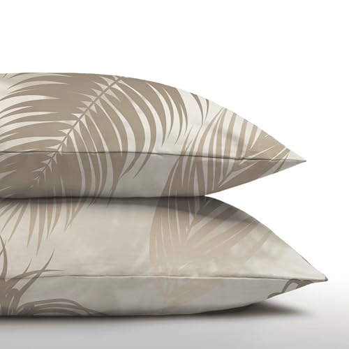 Zelesta Royalbed Kissenbezüge – Kissenbezüge Set von 2 - Resistent und Hypoallergen (Palm Leaves, 60x70 cm) von Zelesta