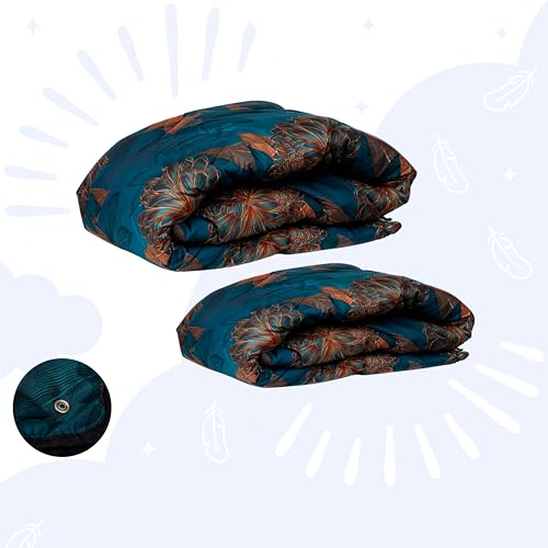 Zelesta Wonderbed Bettdecke 135x220 4 Jahreszeiten mit Druckknöpfen- Bettwäsche winterdecke und Sommer-Bettdecke warm duvet - Waschbare bettdecke ohne Bezug - Anti-Allergene Steppdecke von Zelesta