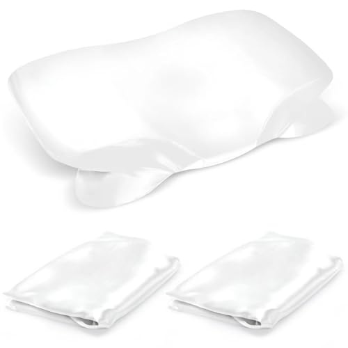 2er-Pack Satin-Kissenbezüge für Memory Foam Kissen, 40 x 60 cm, Glatt & Weich mit Unsichtbarem Reißverschluss, Farbe Weiß 2er-Pack Satin-Kissenbezüge für Memory Foam Kissen, 40 x 60 cm, Glatt & Weich mit Unsichtbarem Reißverschluss, Farbe Weiß von Zelimun