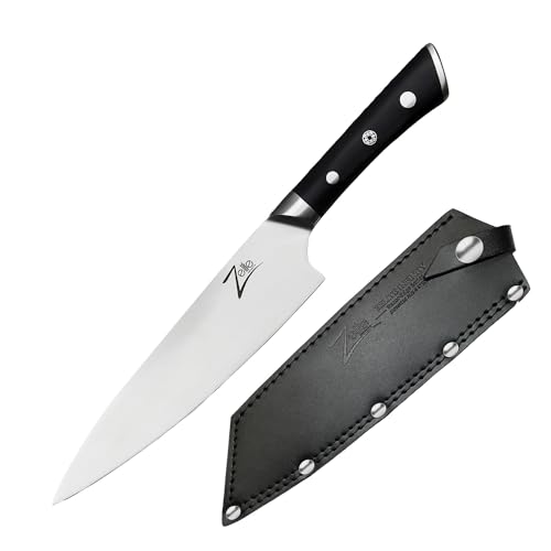 Zelite Damastmesser Set, Scharfes Küchenmesser & Etui, 20,3 cm Japanisches Messer für Zuhause & Gastro, Profi Santoku Messer Scharf, Damast Kochmesser, Damastmesser mit Lederetui und Pakkaholzgriff Zelite Damastmesser Set, Scharfes Küchenmesser & Etui, 20,3 cm Japanisches Messer für Zuhause & Gastro, Profi Santoku Messer Scharf, Damast Kochmesser, Damastmesser mit Lederetui und Pakkaholzgriff von Zelite Infinity