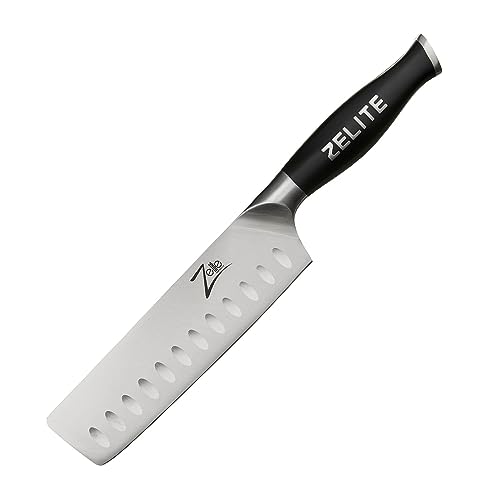 Zelite Nakiri Kochmesser, Profi Messer aus Deutschem Edelstahl, Japanisch Inspirierte Scharfe Messer für Küche, Scharfes Koch-Messer zum Schneiden Hacken Zerkleinern, 17,8 cm Küchenmesser Scharf von Zelite Infinity