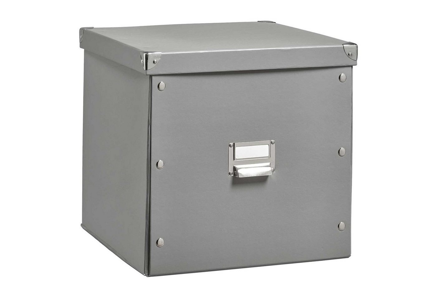Zeller Present Aufbewahrungsbox QUAD, B 33,5 x T 32 cm, Grau, Pappe, Metallgriff (1 St) von Zeller Present