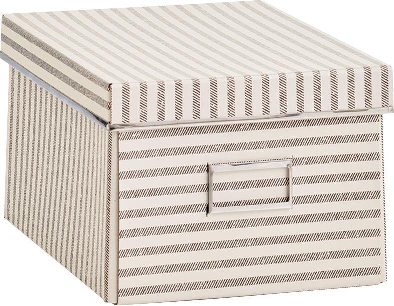 Zeller Present Aufbewahrungsbox Stripes, Pappe, beige von Zeller Present