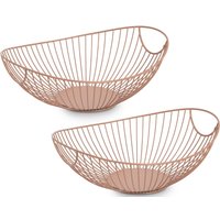 Zeller Present Aufbewahrungskorb "Metall, mocca, 2er Set" Obstkorb, trendfarbe, zeitlos und dekorativ von Zeller Present