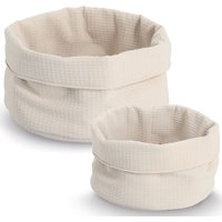 Zeller Present Aufbewahrungskorb "Waffelpiqué 2-tlg." hochwertiges Waffelpiqué, Rand krempelbar von Zeller Present