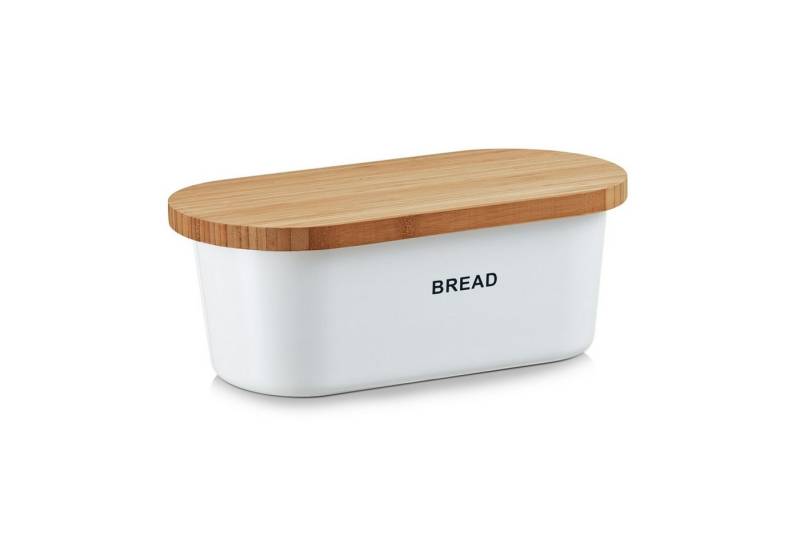 Zeller Present Brotkasten Brotkasten Bread 36 x 20 x 14,5 cm Weiß, Melamin, Bambus, (Stück, 1-tlg), Brotbox von Zeller Present