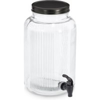 Zeller Present Getränkespender "Glas mit Zapfhahn, Glas/Metall" vielfältig einsetzbar, 3900 ml, Riffeloptik von Zeller Present