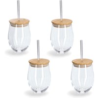 Zeller Present Gläser-Set 4-teilig, inkl. Trinkhalm, 500 ml von Zeller Present