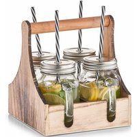 Zeller Present Gläser-Set in praktischer Holzkiste zum Tragen von Zeller Present