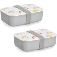 Zeller Present Lunchbox "Rainbow" Set, 2 Stk. tlg. Regenbogen Muster von Zeller Present