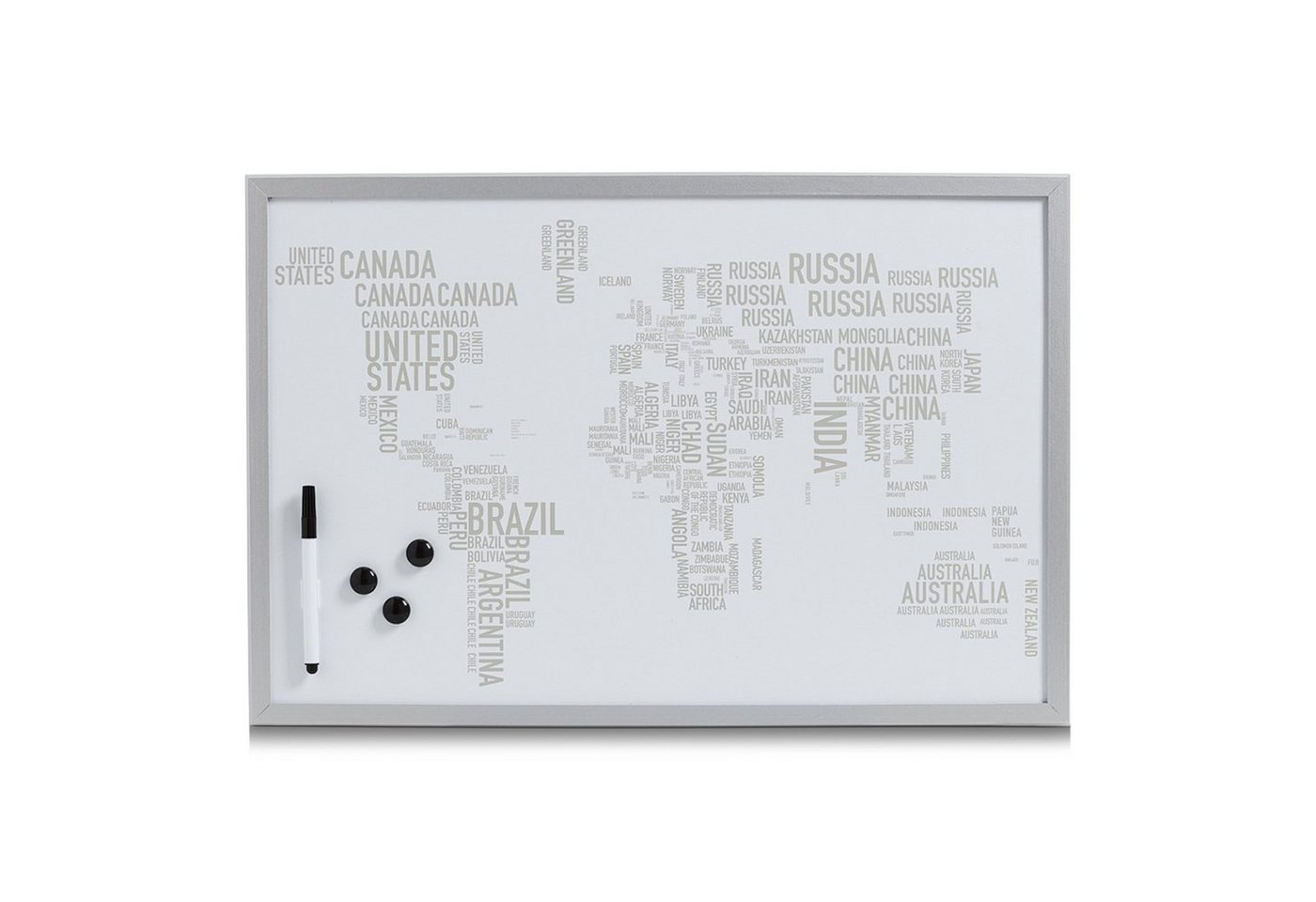 Zeller Present Memoboard Magnettafel Schreibtafel, (Stück, 1-tlg., 1 Magnettafel inkl. 3 Magnete, Marker Befestigungsmaterial) von Zeller Present