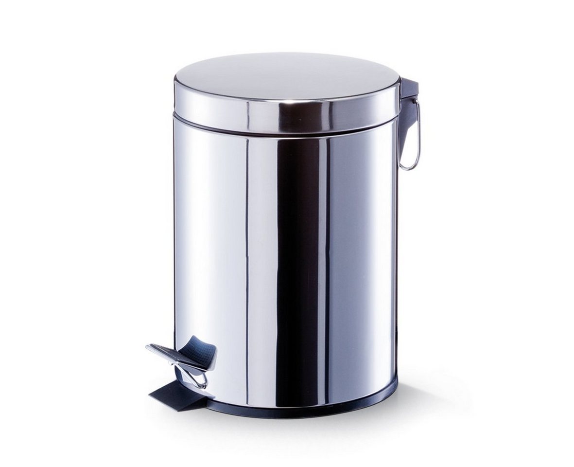Zeller Present Mülleimer Treteimer, 5 ltr., Edelstahl, silber, Ø22 x 29,3 cm von Zeller Present