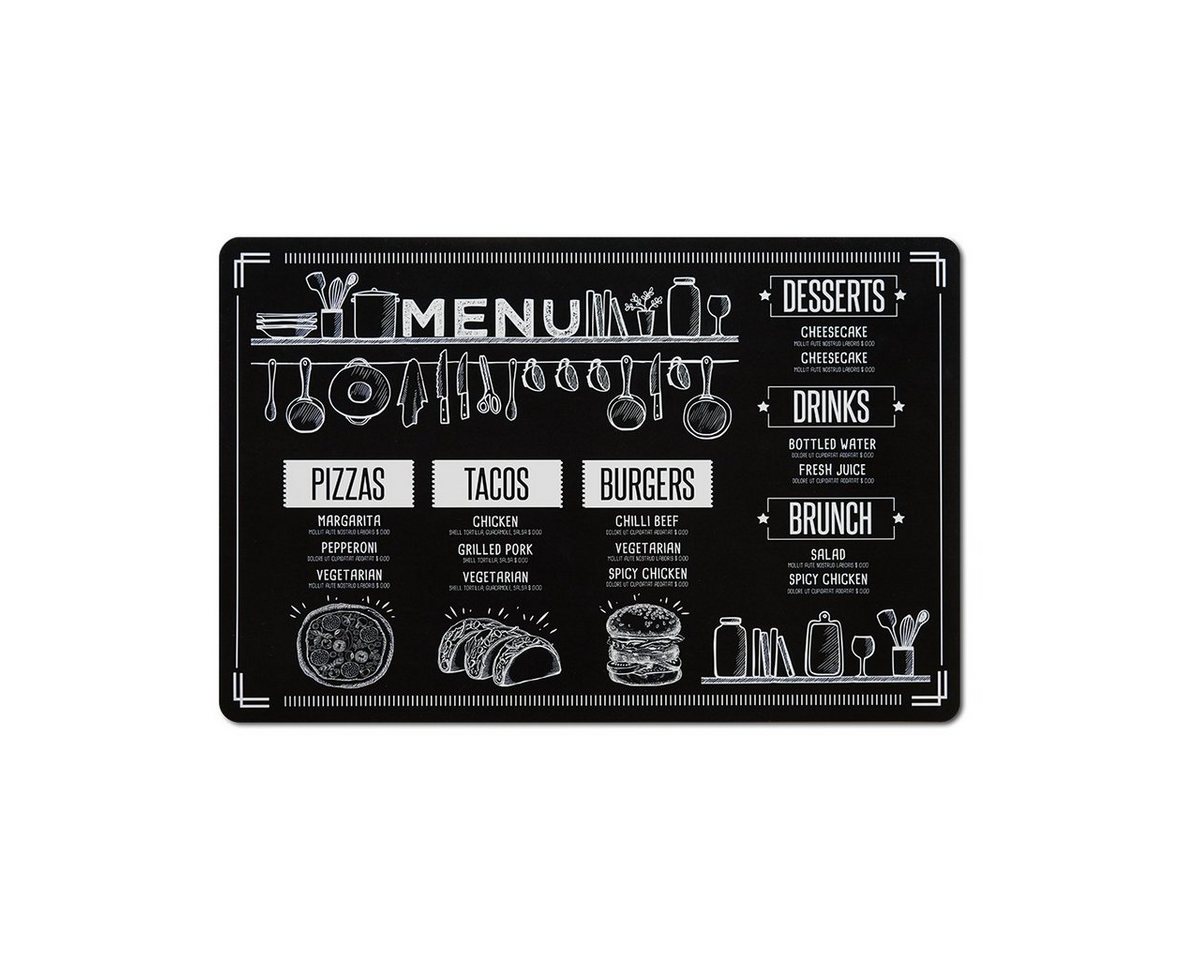 Zeller Present Platzset Menu, (1-St), Kunststoff, schwarz, 43,5 x 28,5 cm (1 Stück) von Zeller Present