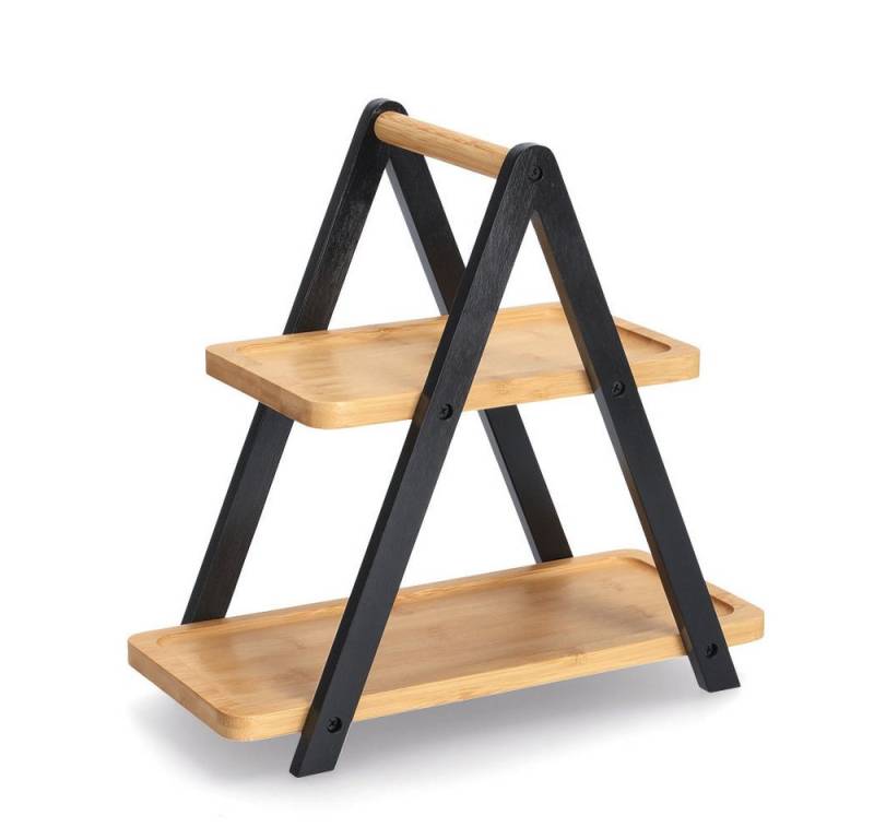 Zeller Present Schneidebrett Etagere, Bambus, Bambus, schwarz von Zeller Present
