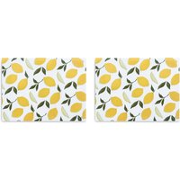 Zeller Present Schneidebrett "Glasschneideplatte "Lemons", 2er Set" Silikonfüße von Zeller Present