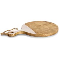 Zeller Present Servierbrett "Schneide-/Servierbrett mit Griff, Mangoholz" Kordel zum Aufhängen, Epoxidharz-Beschichtung von Zeller Present