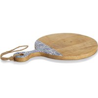 Zeller Present Servierbrett "Schneide-/Servierbrett mit Griff, Mangoholz" Kordel zum Aufhängen, Epoxidharz-Beschichtung von Zeller Present